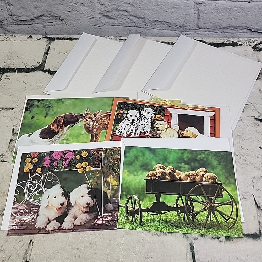 Notecards Blank Inside‎ Greeting Cards Lot Of 7 Pets Puppies Dogs Textured